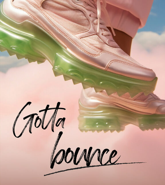 AI advert with pink trainers and 