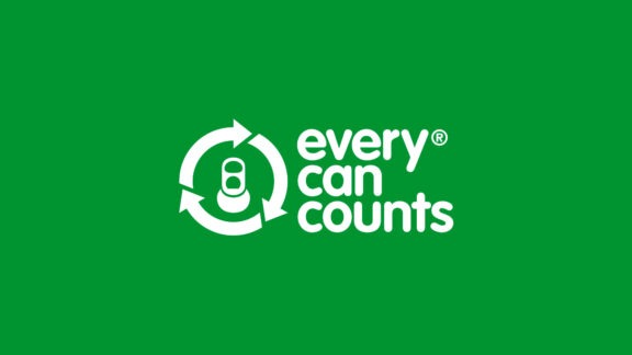 every can counts logo on green background