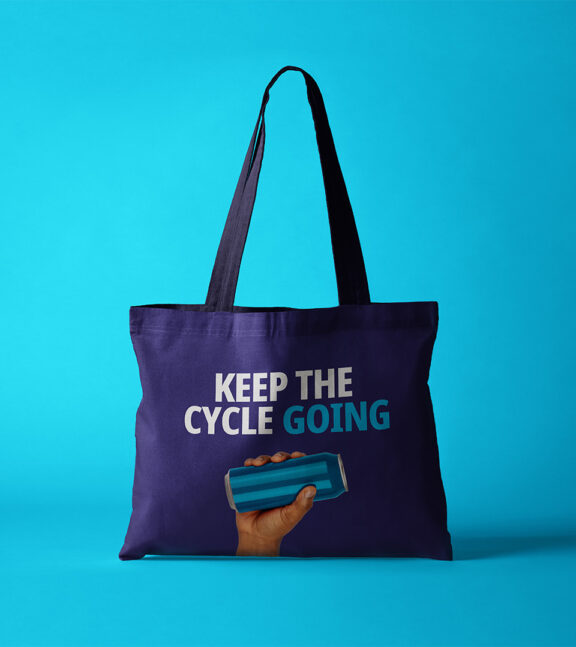 ECC tote bag with the text 