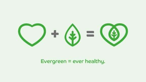 Evergreen equals ever healthy graphic