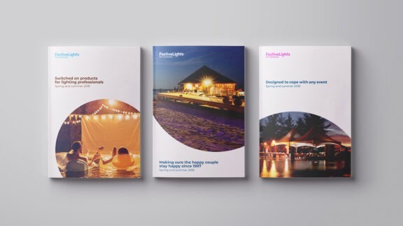 Festival Lights brochure with three front cover variations