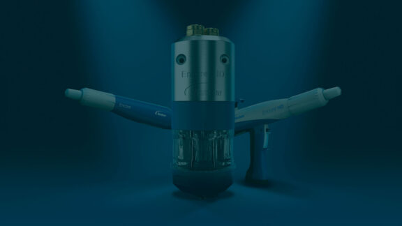 Nordson product on blue background